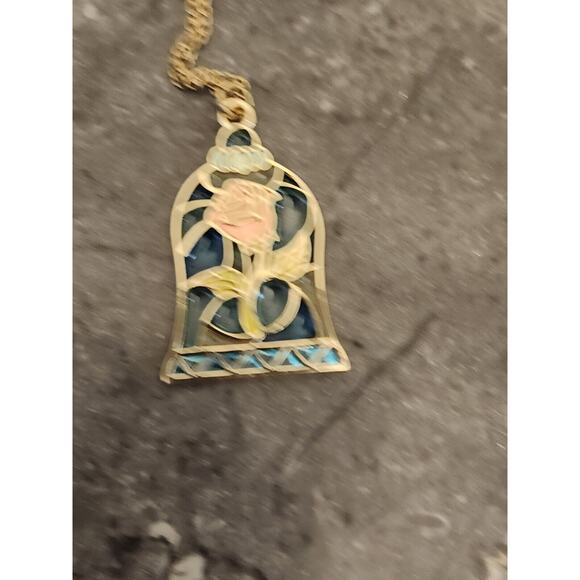 Disney Beauty and the Beast Enchanted Rose Stained Glass Necklace - BoxLunch Exc - Picture 4 of 5